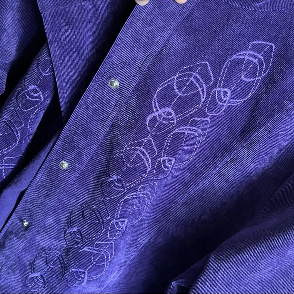 3/$40 Alia Vintage Button Up Soft Corduroy Blouse Shirt Jacket XL - Picture 4 of 7